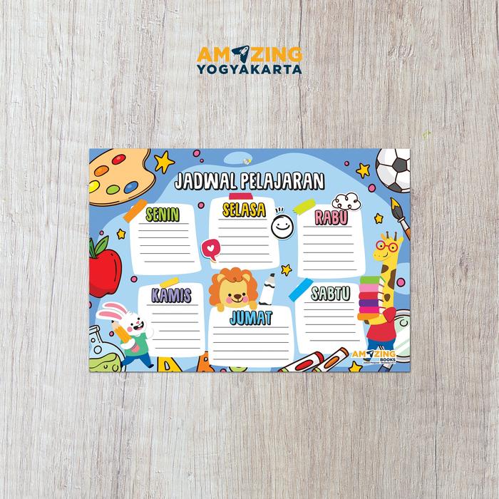 Jadwal Pelajaran White Board - Animals