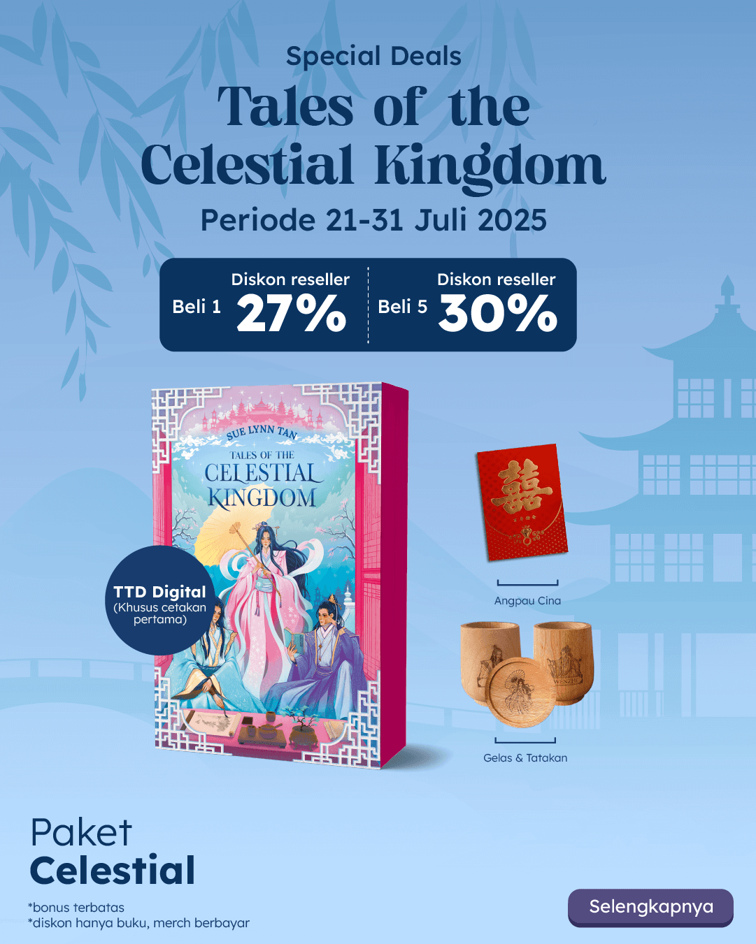 PAKET CELESTIAL - SO TALES OF THE CELESTIAL KINGDOM+ANGPAU CINA+GELAS&TATAKAN ND-541