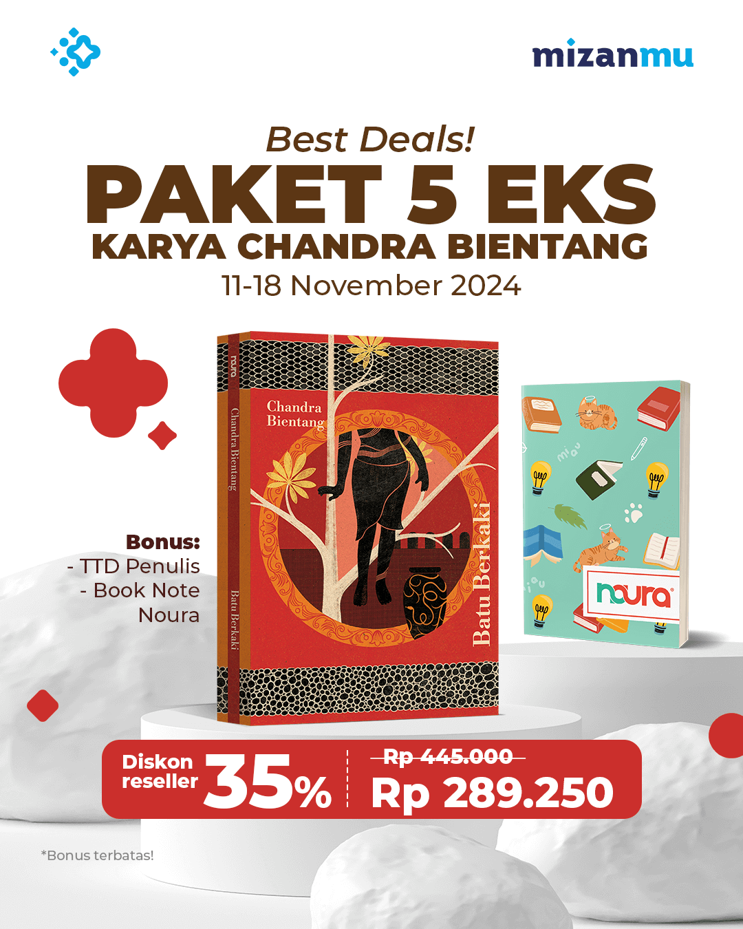 PAKET 5 EKS - SO BUKU CHANDRA BIENTANG BATU BERKAKI BONUS TTD