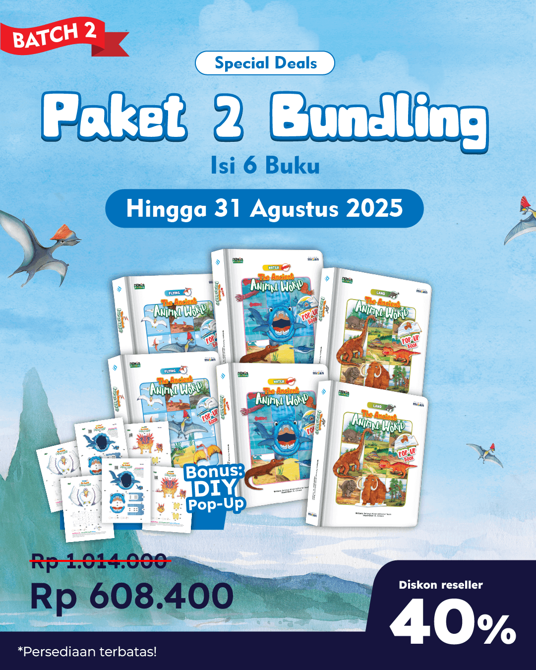 PAKET 6 EKS - SO THE ANCIENT ANIMAL WORLD+DIY POP-UP