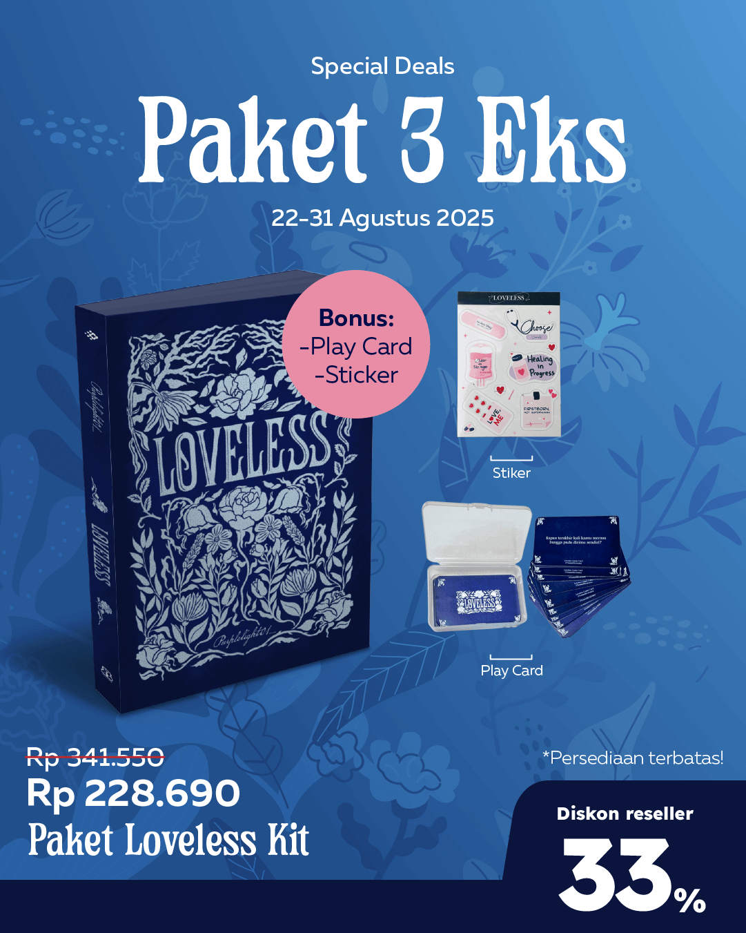 PAKET SELF-WORTH KIT (3 EKS) - SO LOVELESS+STIKER+PLAY CARD BE-179