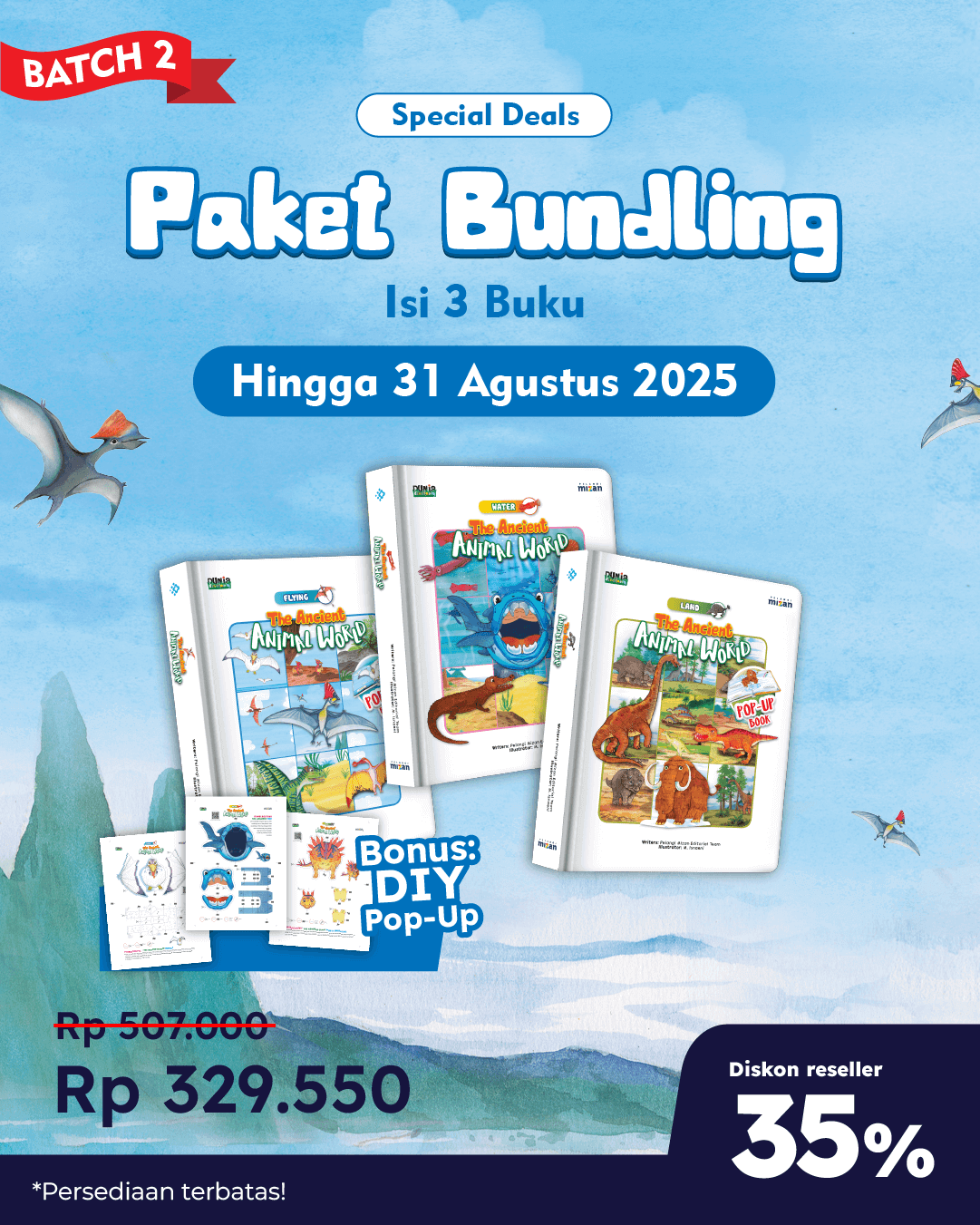 PAKET 3 EKS - SO THE ANCIENT ANIMAL WORLD+DIY POP-UP