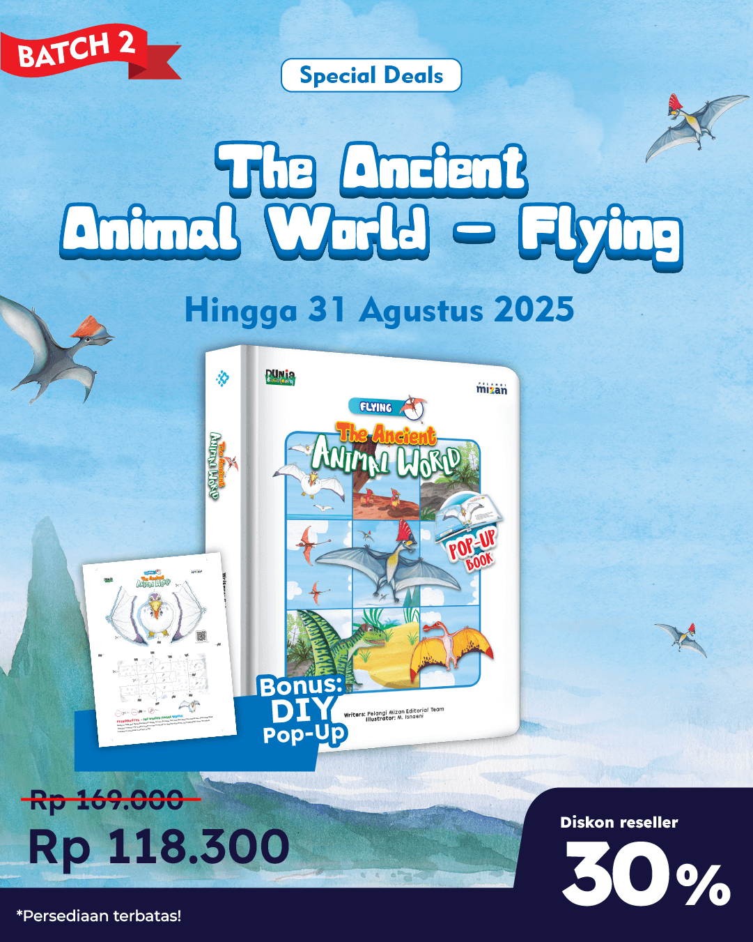 PAKET SATUAN - SO THE ANCIENT ANIMAL WORLD: FLYING+DIY POP-UP DBP-03