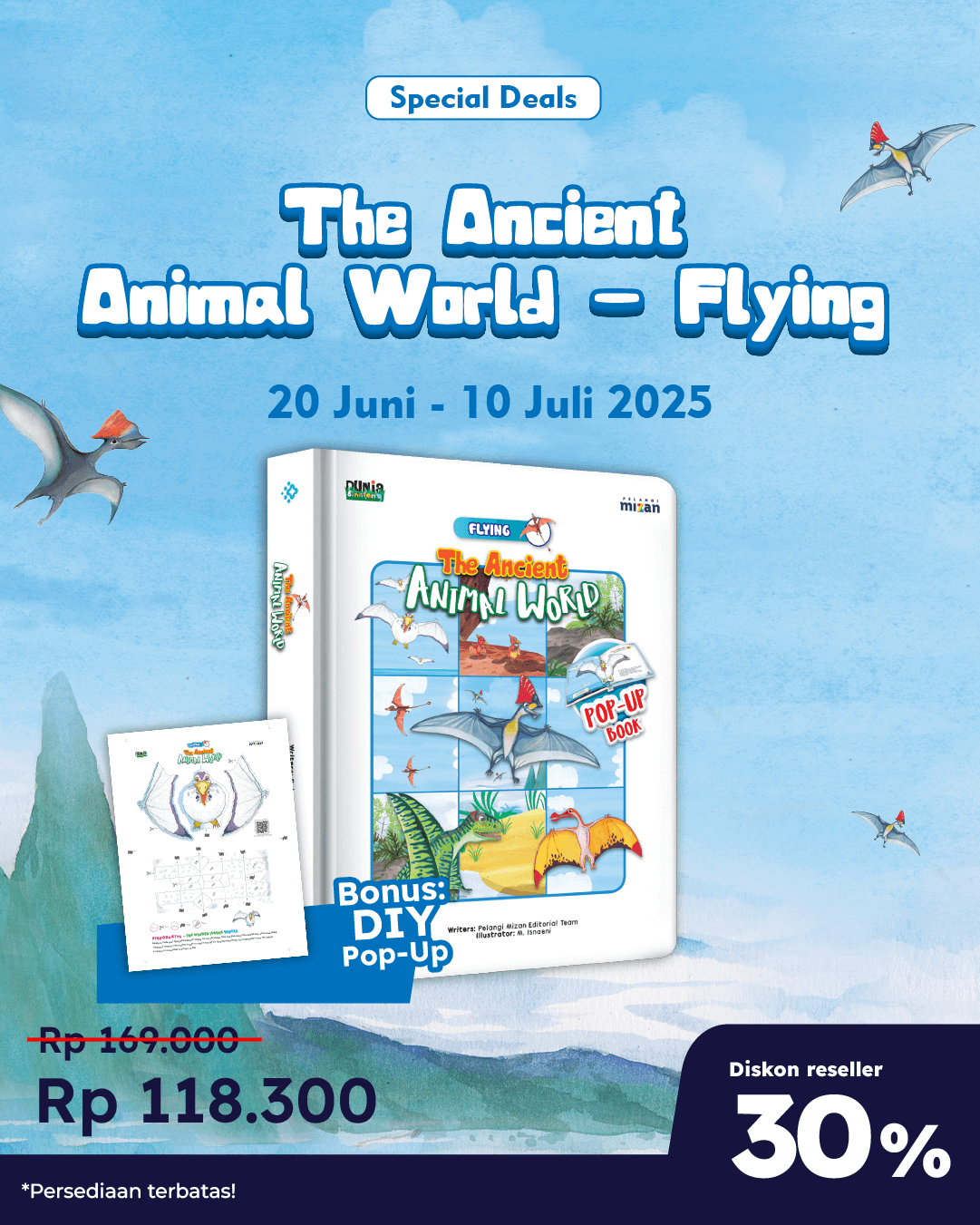 PAKET SATUAN - SO THE ANCIENT ANIMAL WORLD: FLYING+DIY POP-UP DBP-03