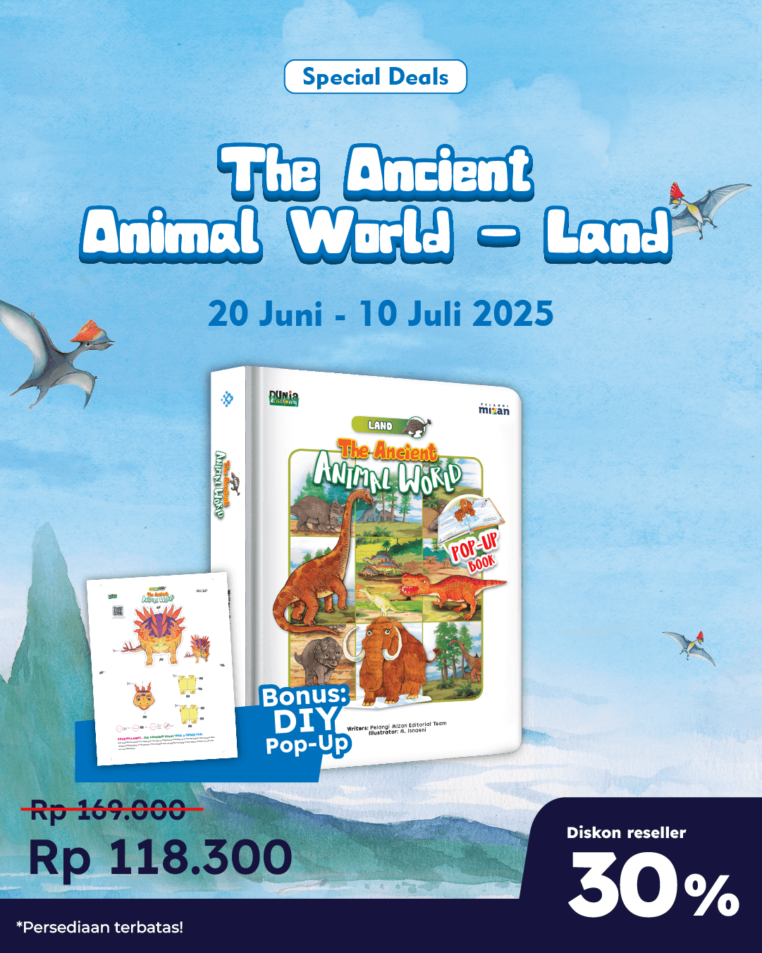 PAKET SATUAN - SO THE ANCIENT ANIMAL WORLD: LAND+DIY POP-UP DBP-01