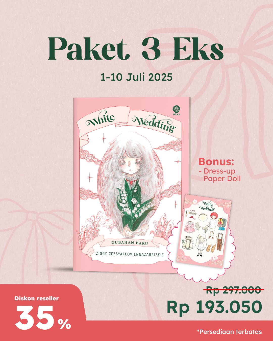 PAKET 3 EKS - SO WHITE WEDDING+DRESS-UP PAPER DOLL RY-116