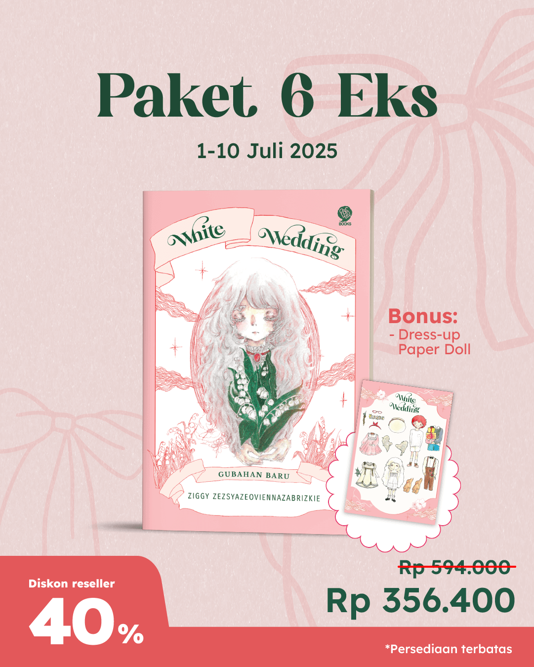 PAKET 6 EKS - SO WHITE WEDDING+DRESS-UP PAPER DOLL RY-116