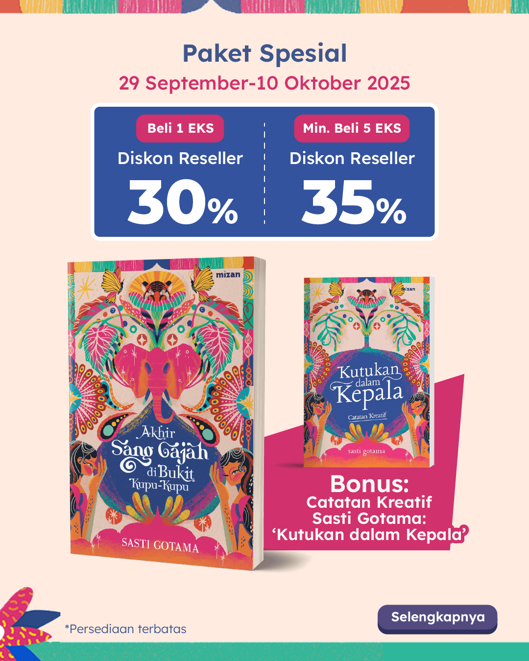 PAKET SATUAN - SO AKHIR SANG GAJAH DI BUKIT KUPU-KUPU+BOOKLET QN-143