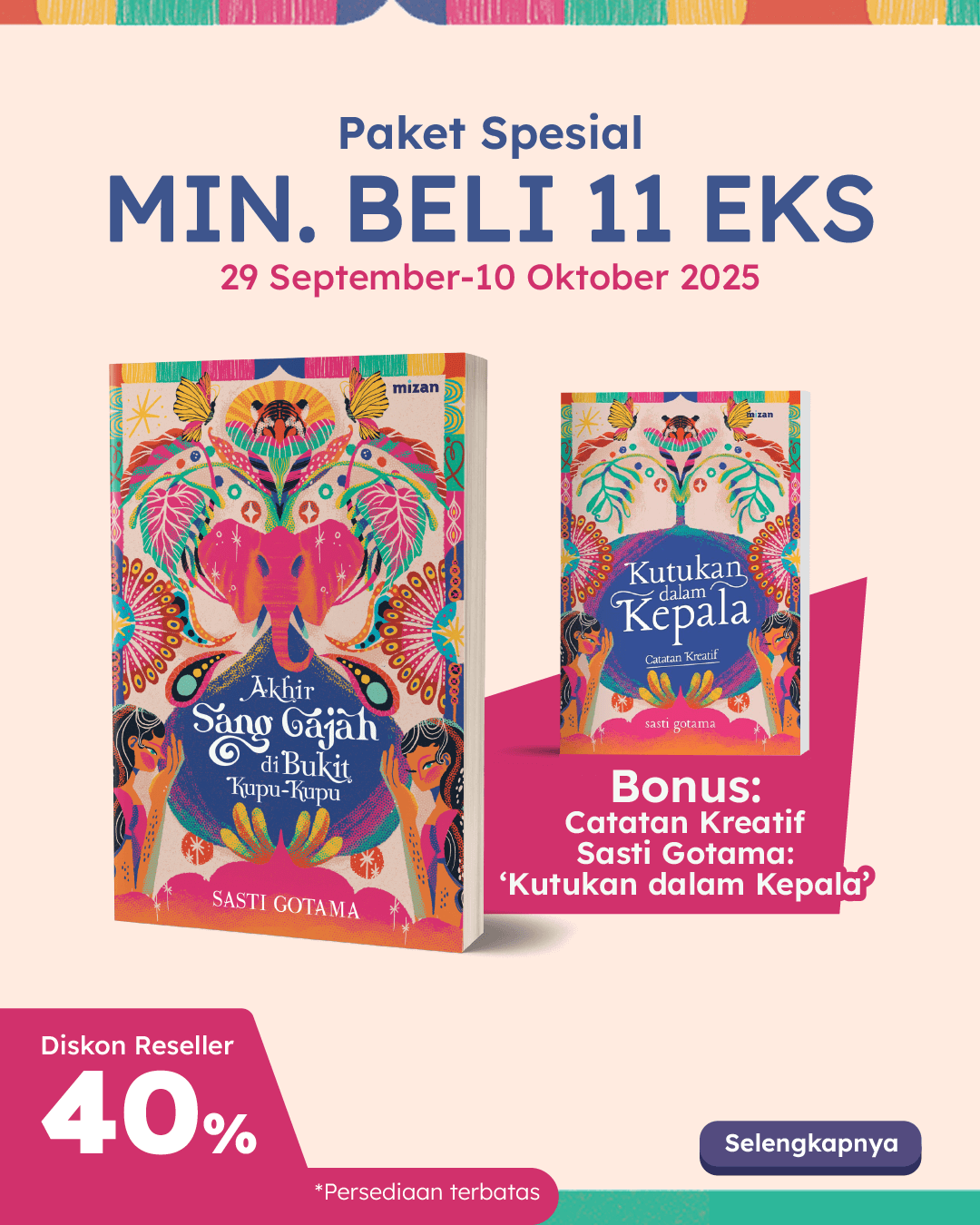 PAKET 11 EKS - SO AKHIR SANG GAJAH DI BUKIT KUPU-KUPU+BOOKLET QN-143