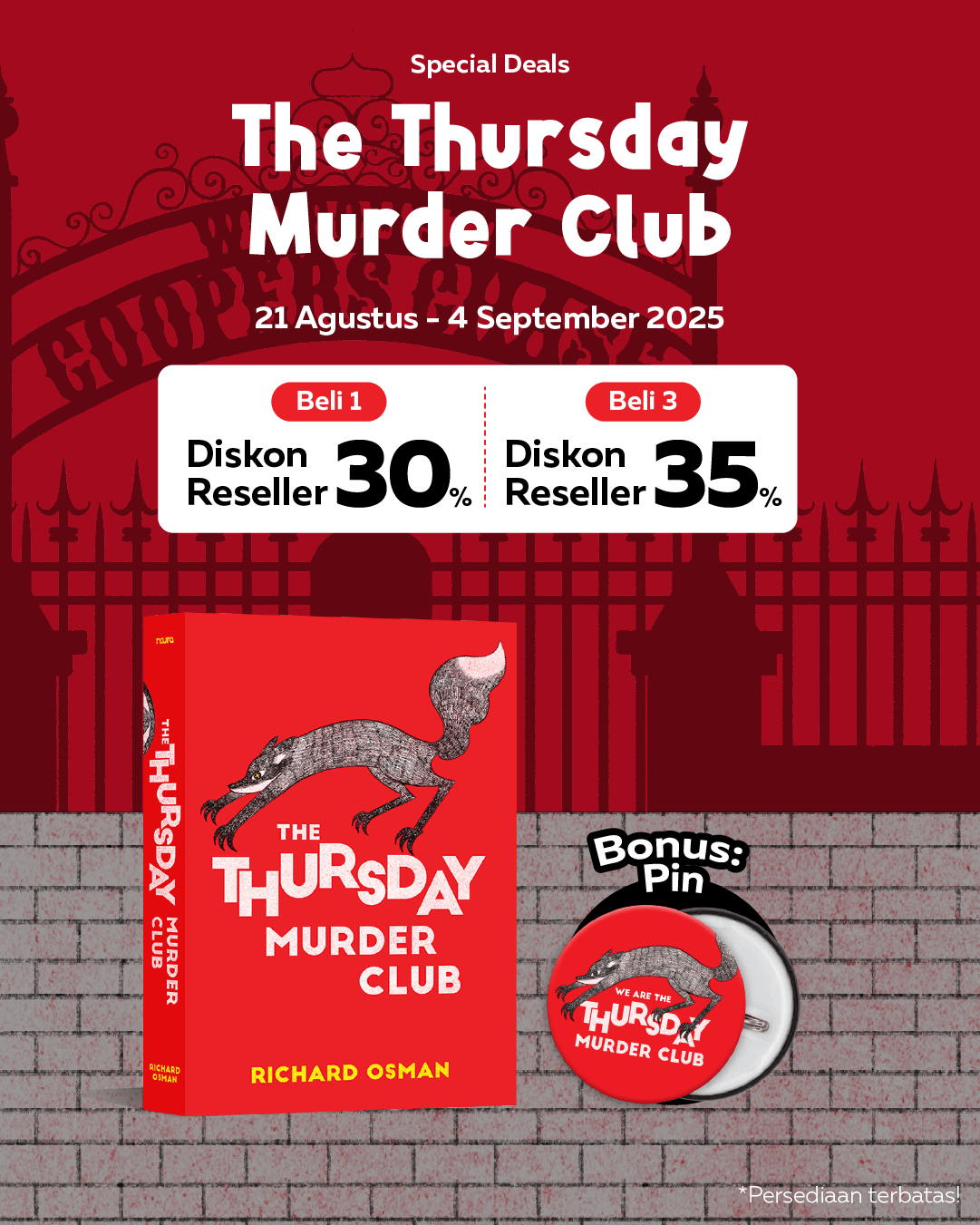 PAKET SO THE THURSDAY MURDER CLUB+PIN ND-544