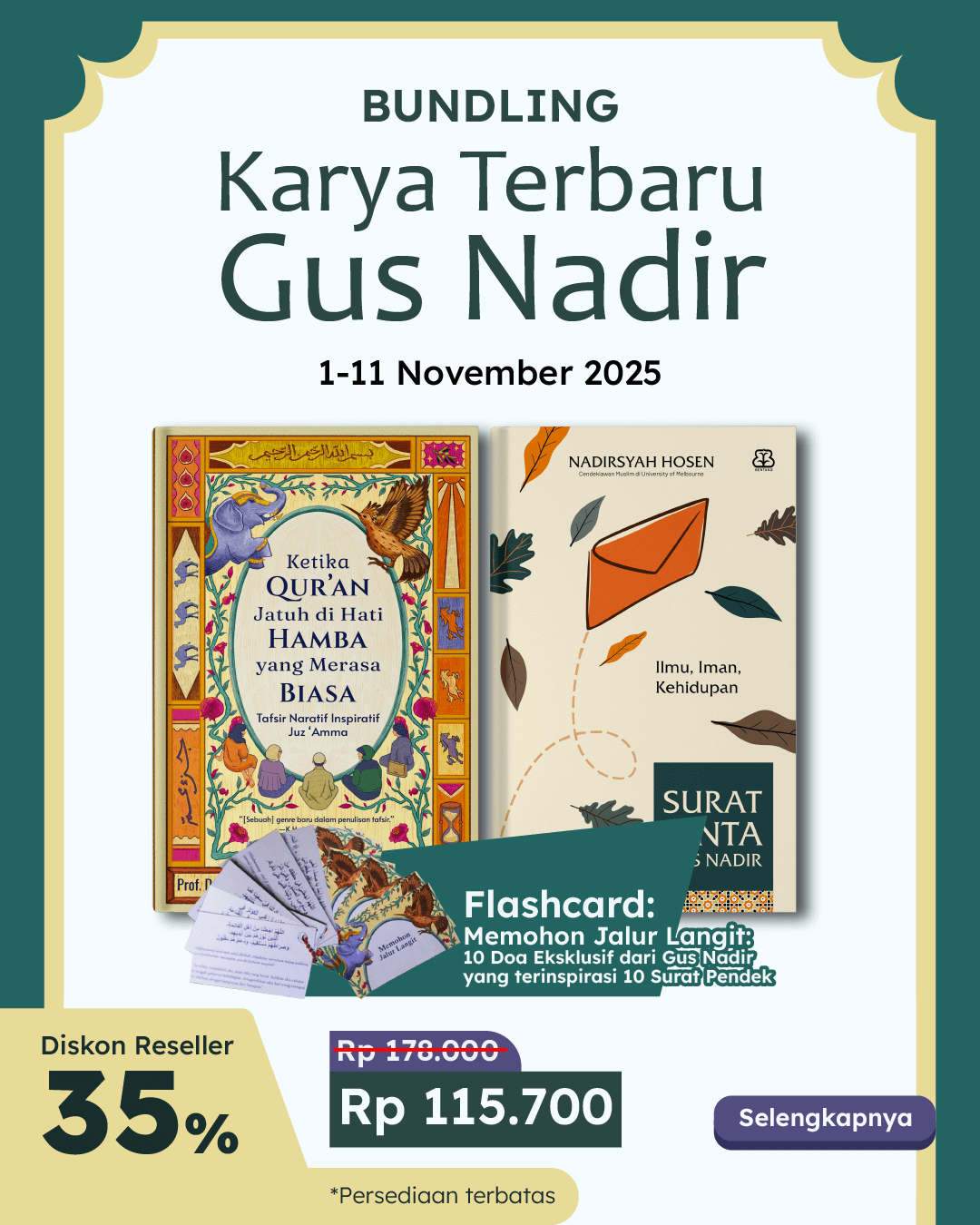 PAKET BUNDLING - SO KETIKA QURAN JATUH+SURAT CINTA GUS NADIR+FLASH CARD