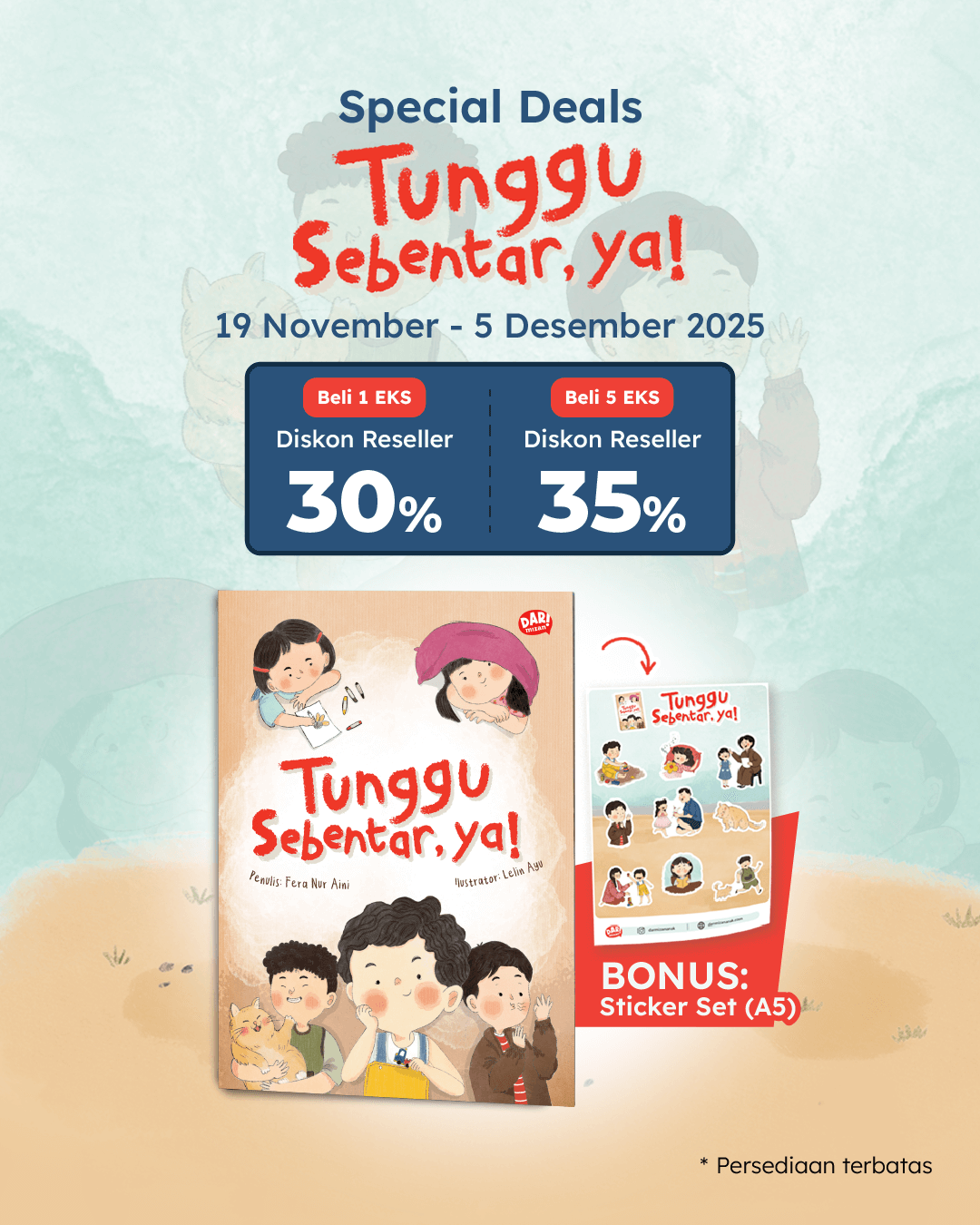 PAKET  - SO TUNGGU SEBENTAR, YA!+STICKER SET DAR-045