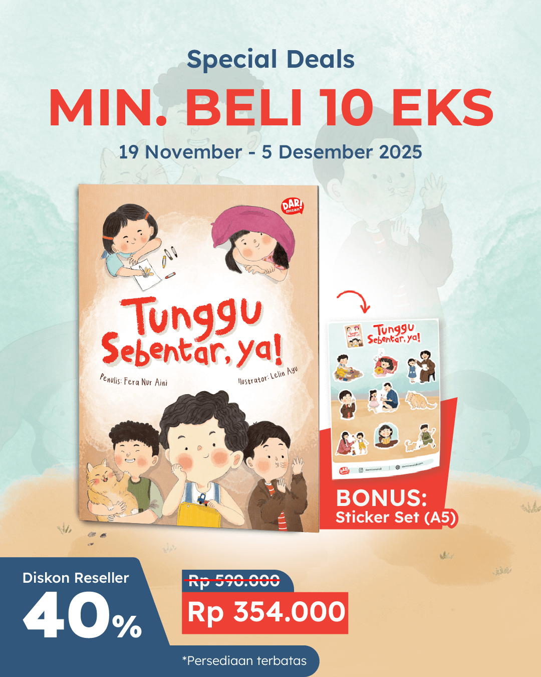 PAKET 10 EKS - SO TUNGGU SEBENTAR, YA!+STICKER SET DAR-045