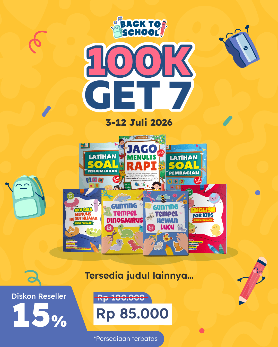 PAKET PROMO ANAK BENTANG BUNDLING 100K GET 7