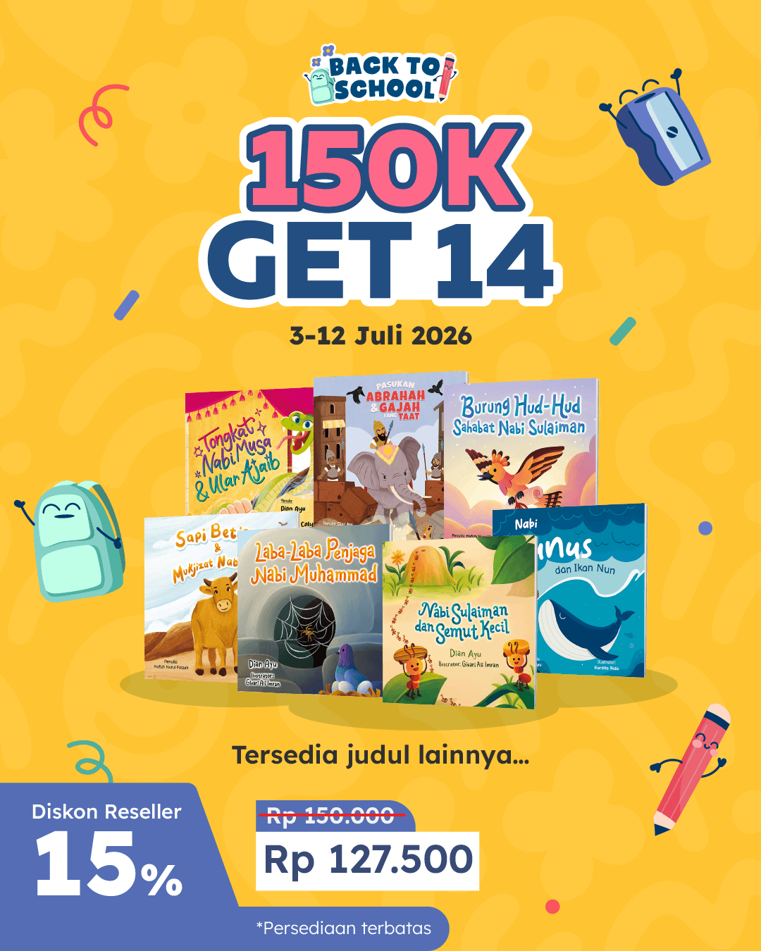 PAKET PROMO ANAK BENTANG BUNDLING 150K GET 14 SERI ISLAMI