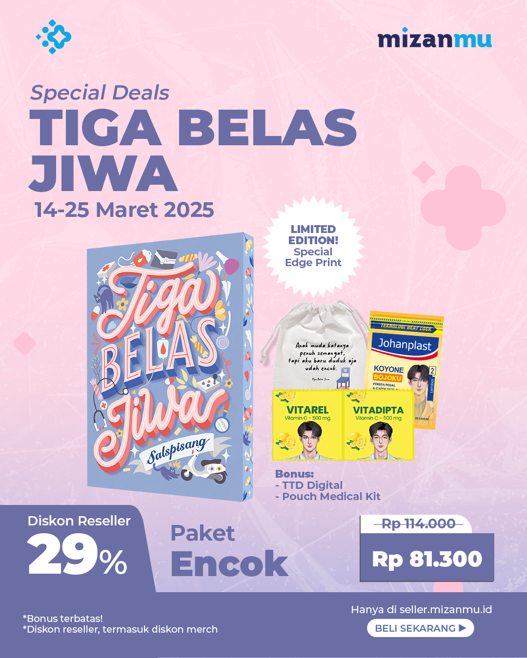 PAKET ENCOK (SATUAN) - SO TIGA BELAS JIWA+TTD+POUCH MEDICAL KIT BE-173