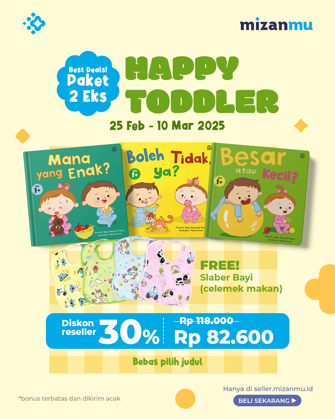 PAKET BUNDLING 2 EKS SERI HAPPY TODDLER+SLABER BAYI