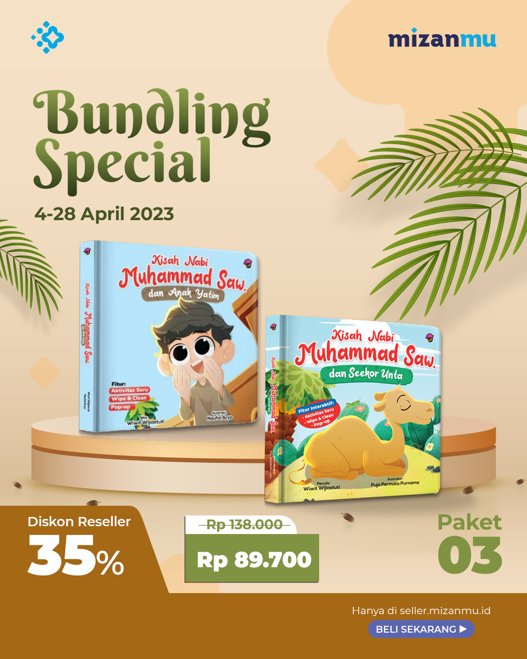 PAKET 3 - BUNDLING KISAH NABI MUHAMMAD SAW. DAN ANAK YATIM & SEEKOR UNTA (BOARDBOOK)