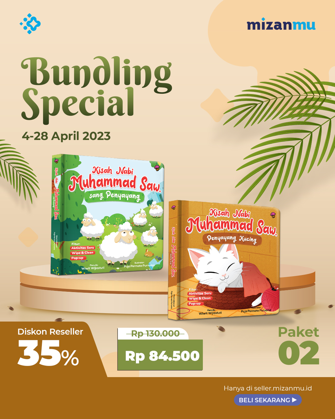 PAKET 2 - BUNDLING KISAH NABI MUHAMMAD SAW. SANG PENYAYANG DAN PENYAYANG KUCING (BOARDBOOK)