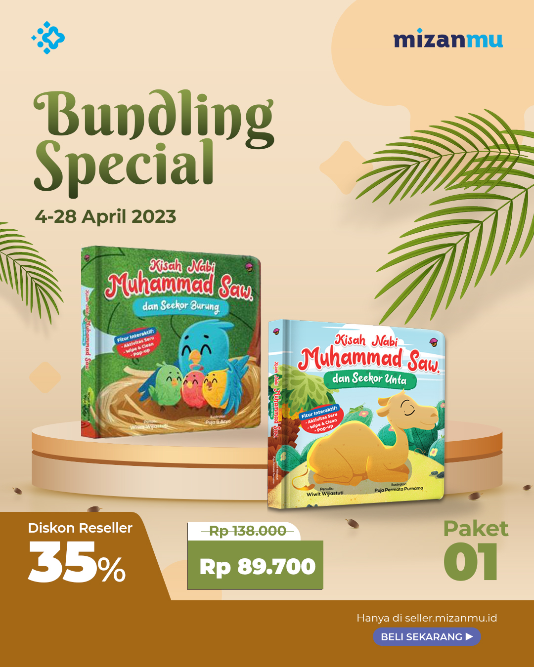 PAKET 1 - BUNDLING KISAH NABI MUHAMMAD SAW. DAN SEEKOR BURUNG & SEEKOR UNTA (BOARDBOOK)