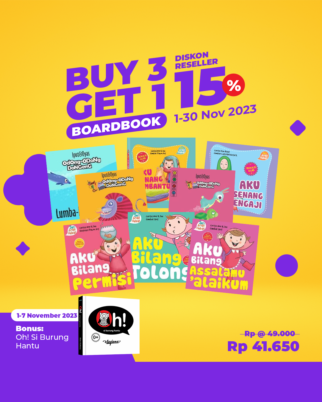 PAKET A BUKU MURAH NOURA BUY 3 GET 1 TGL 1 - 7 NOV