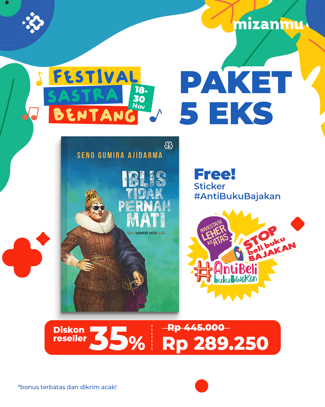 PAKET 5 EKS - PROMO FESTIVAL SASTRA BENTANG