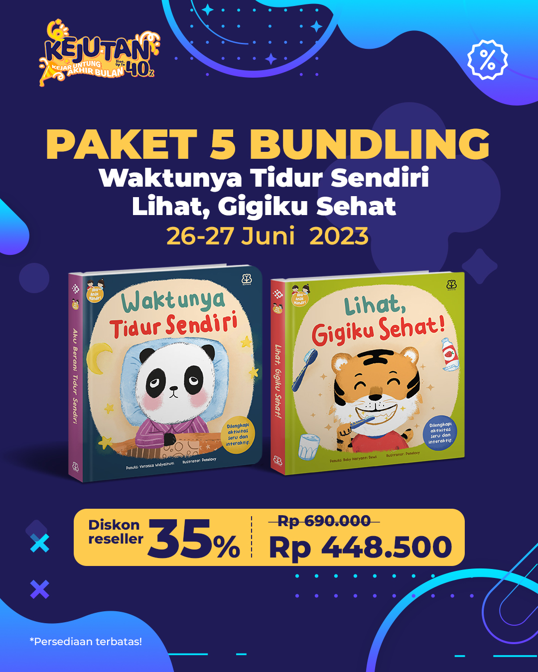 PAKET BUNDLING 5 SET PROMO KEJUTAN WAKTUNYA TIDUR SENDIRI DAN LIHAT GIGIKU SEHAT