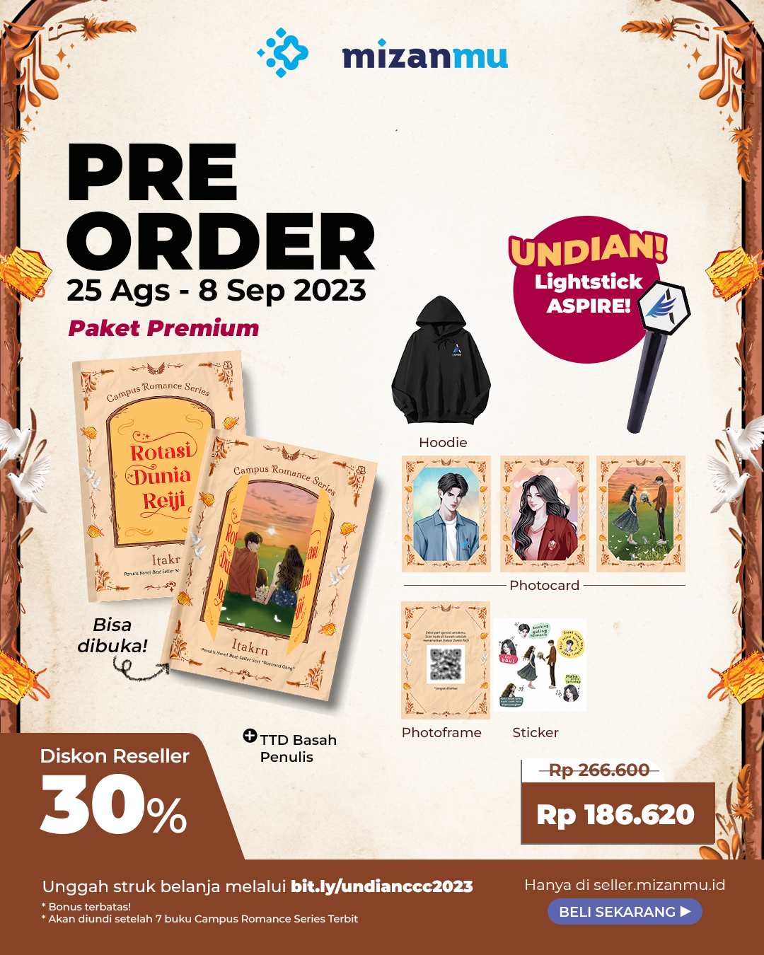 PAKET PREMIUM - PO ROTASI DUNIA REIJI BONUS TTD + PHOTOCARD & PHOTOFRAME + STIKER SET DAN HOODIE