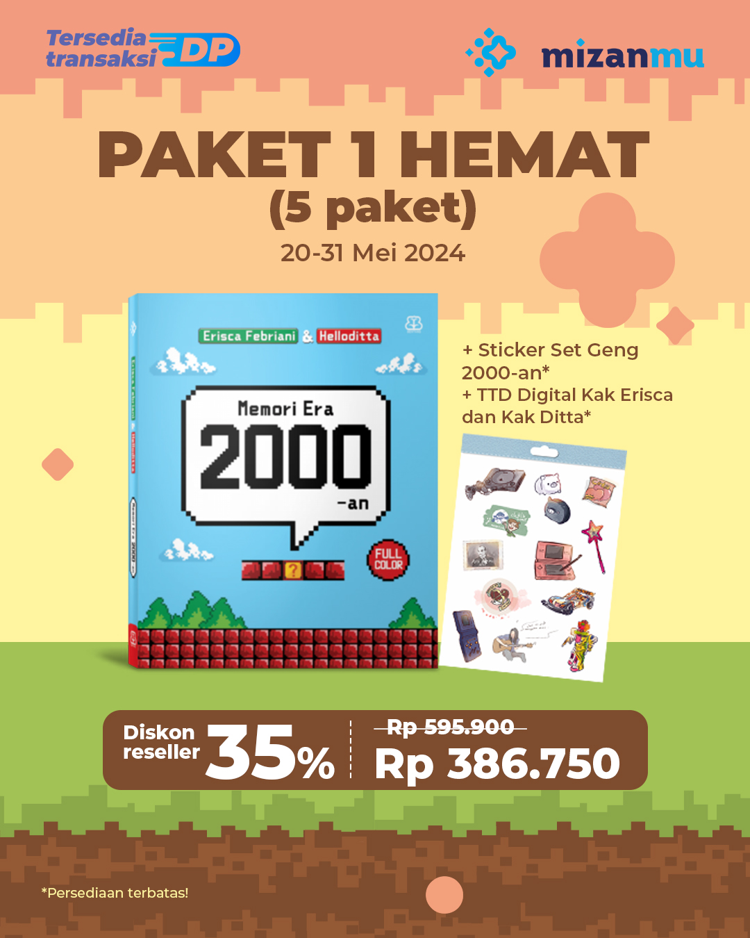 PAKET 5 EKS - PO MEMORI ERA 2000-AN BONUS STICKER