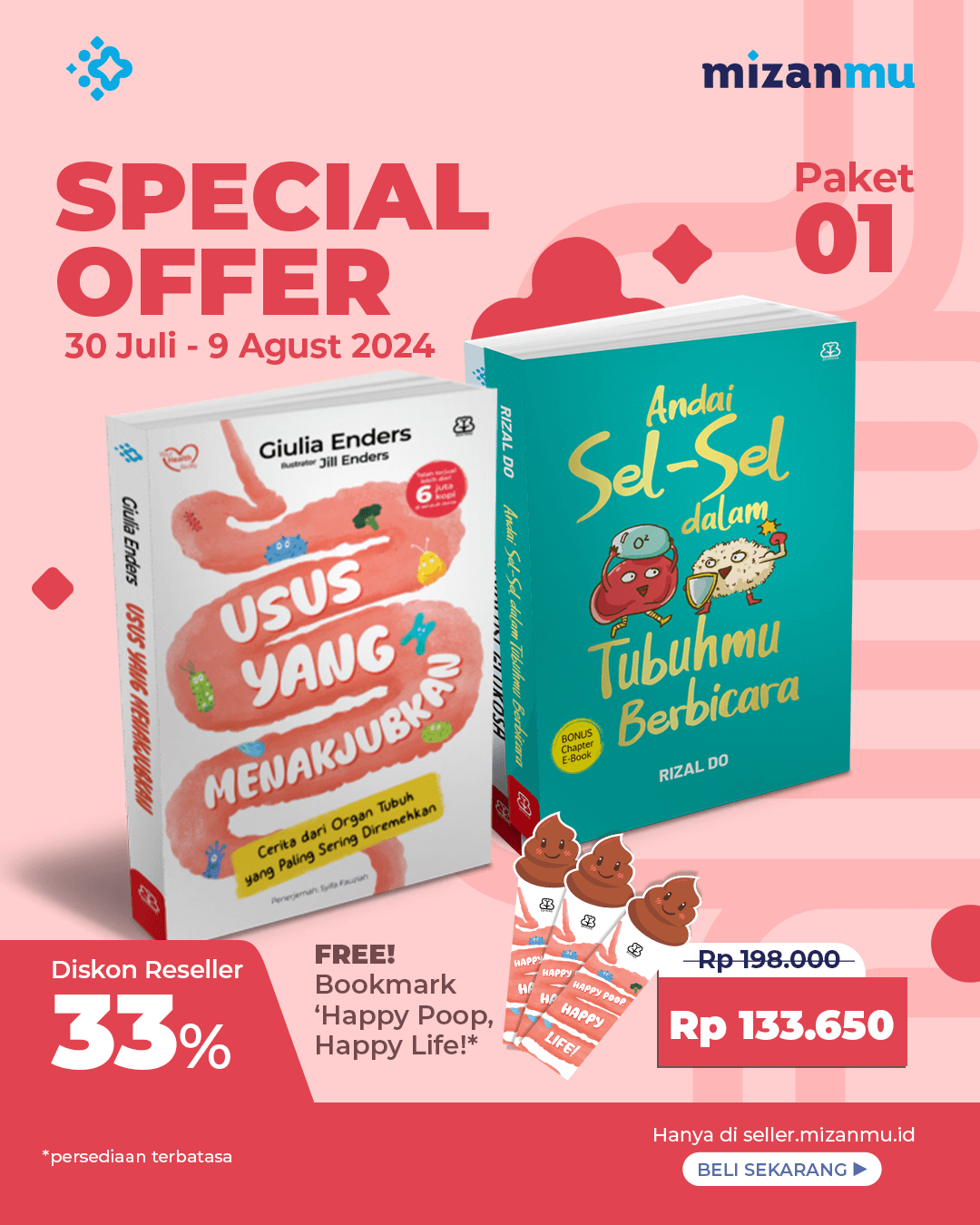 PAKET 1 - SO BUNDLING USUS YANG MENAKJUBKAN DAN ANDAI SEL-SEL BONUS BOOKMARK