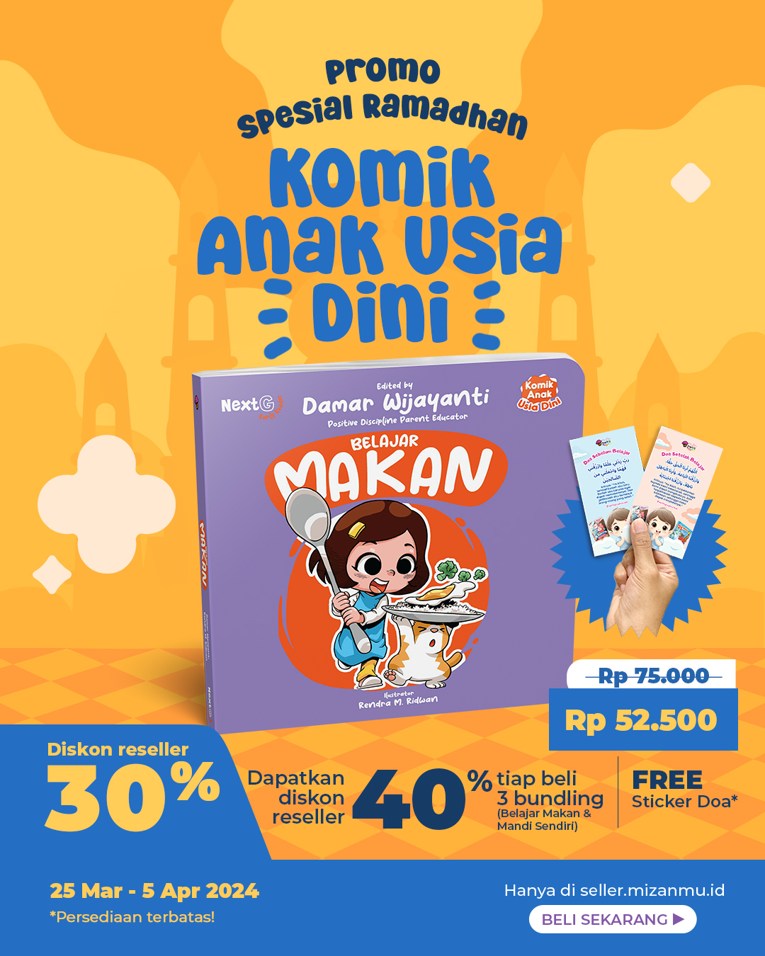 PAKET SATUAN - PROMO RAMADHAN BELAJAR MAKAN BONUS SET STIKER DOA