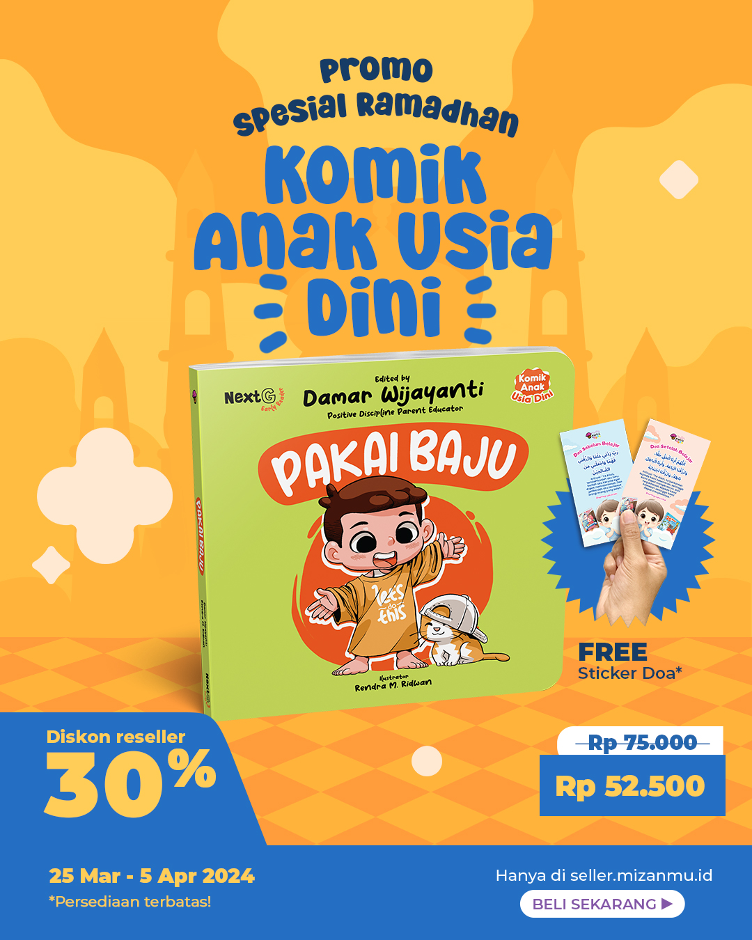 PAKET SATUAN - PROMO RAMADHAN PAKAI BAJU BONUS SET STIKER DOA