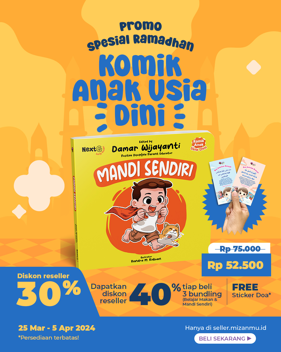 PAKET SATUAN - PROMO RAMADHAN MANDI SENDIRI BONUS SET STIKER DOA