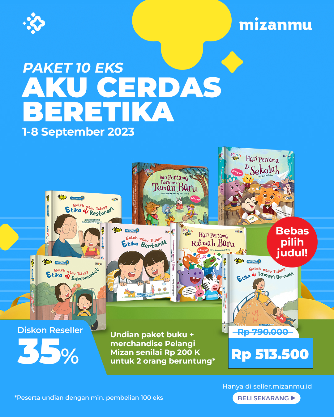 PAKET 10 EKS PROMO AKU CERDAS BERETIKA - PELANGI MIZAN