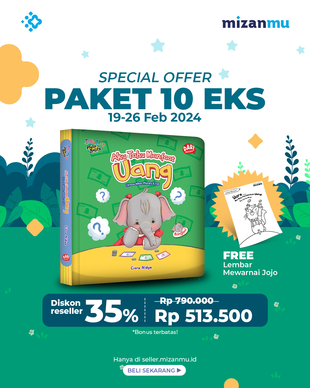 PAKET 10 EKS - SO AKU TAHU MANFAAT UANG BONUS LEMBAR MEWARNAI