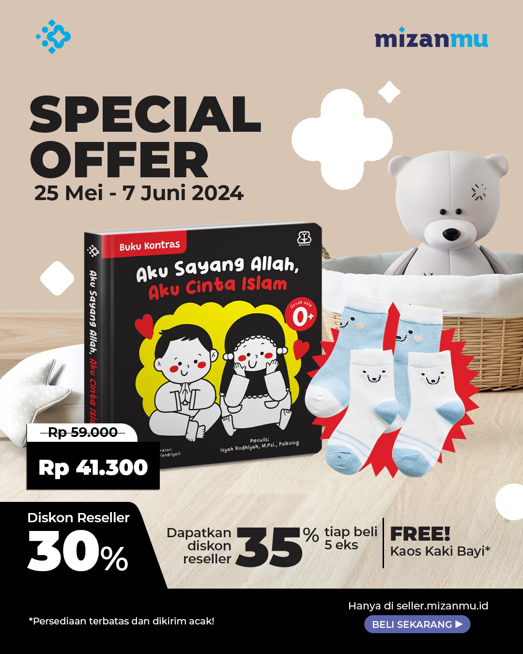 PAKET SATUAN - SO BUKU KONTRAS BENTANG BONUS KAOS KAKI