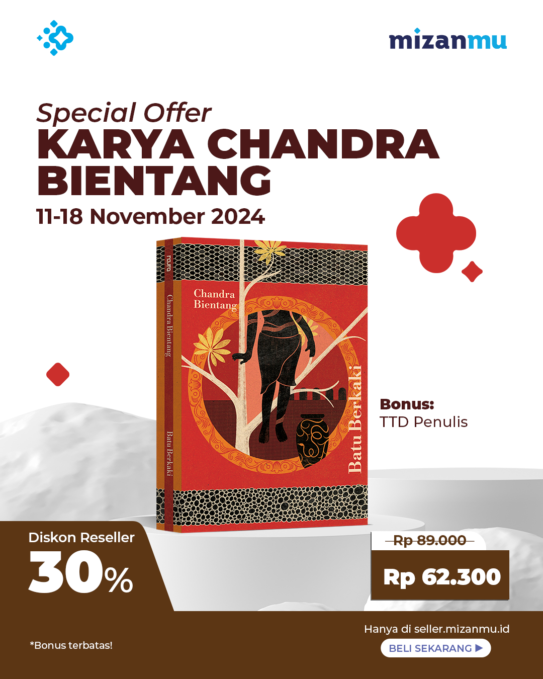 PAKET SATUAN - SO BUKU CHANDRA BIENTANG BATU BERKAKI BONUS TTD