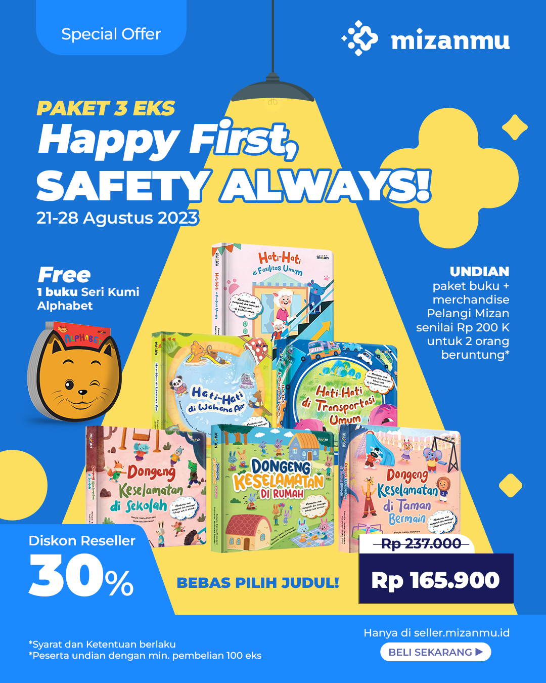PAKET BUNDLING 3 EKS - SO HAPPY FIRST SAFETY ALWAYS BONUS BUKU SERI KUMI ALPHABET
