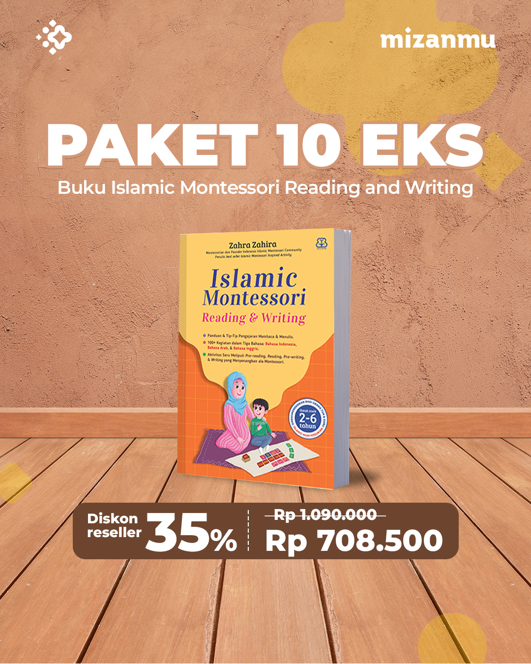 PAKET 1 10 EKS - SO ISLAMIC MONTESSORI READING & WRITING BONUS WEBINAR DAN VOUCHER