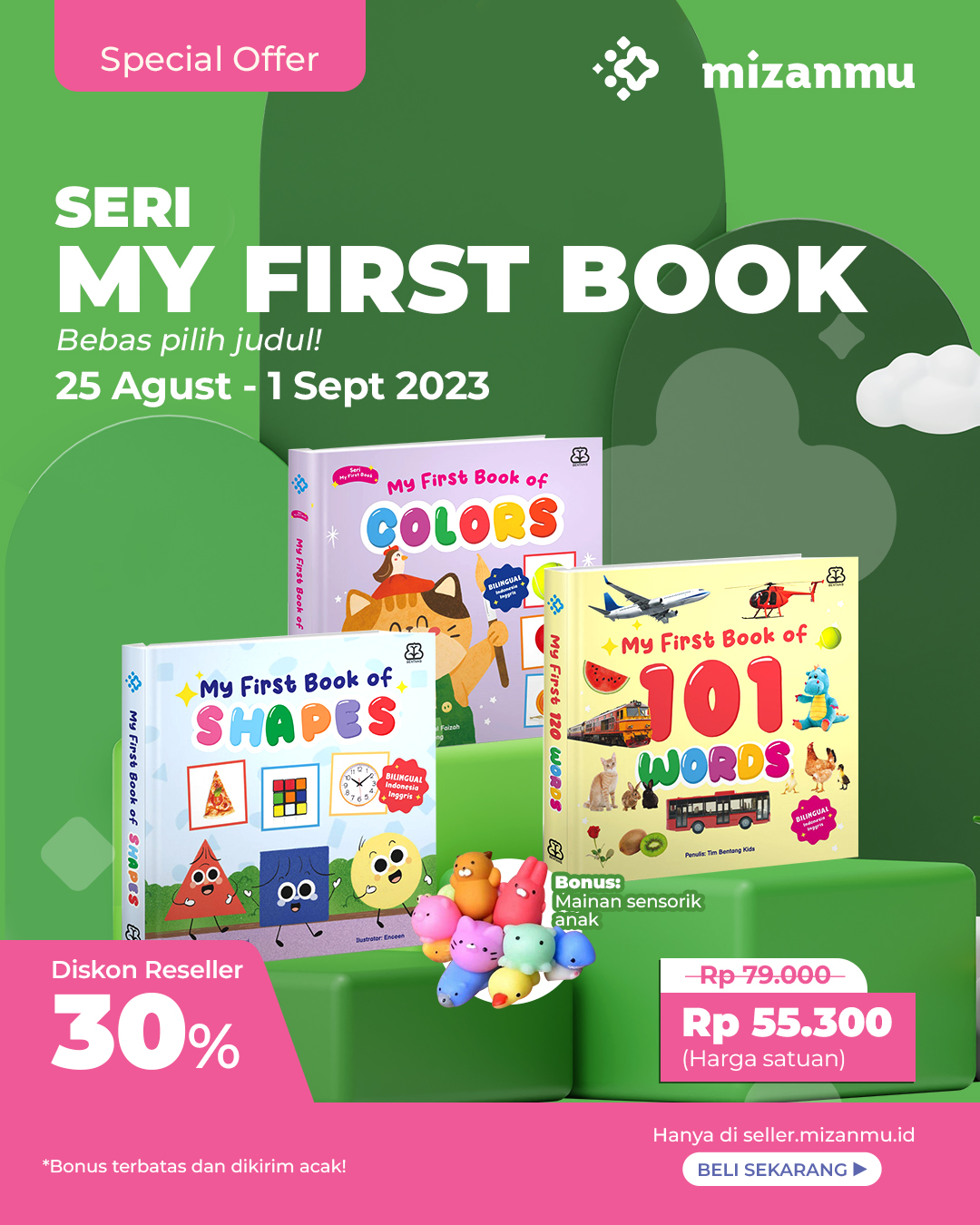 PAKET SATUAN - PROGRAM SALES BENTANG SERI MY FIRST BOOK BONUS MAINAN SENSORIK ANAK