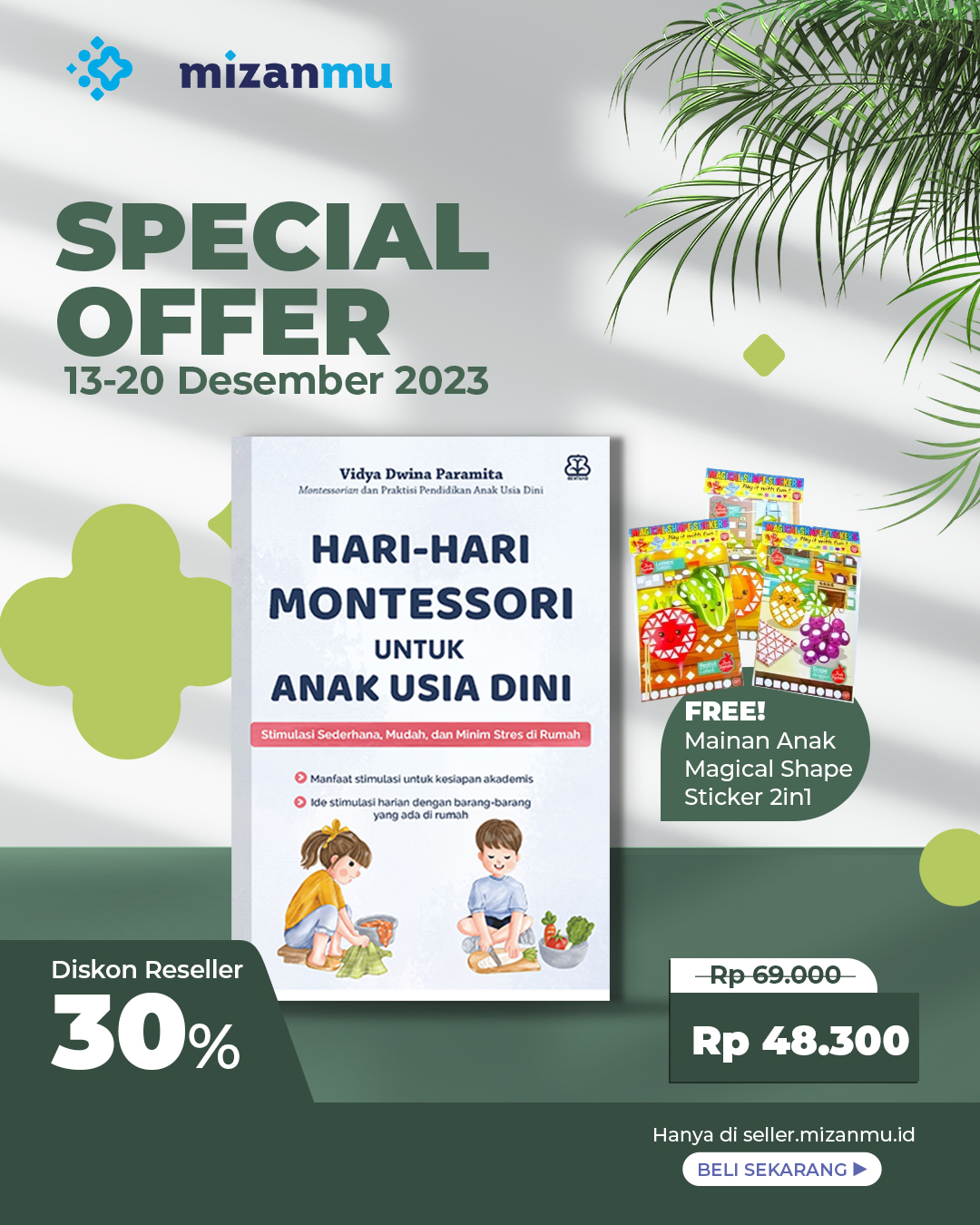 PAKET SERI MONTESSORI BENTANG HARI-HARI MONTESSORI UNTUK ANAK USIA DINI PLUS GIMMICK
