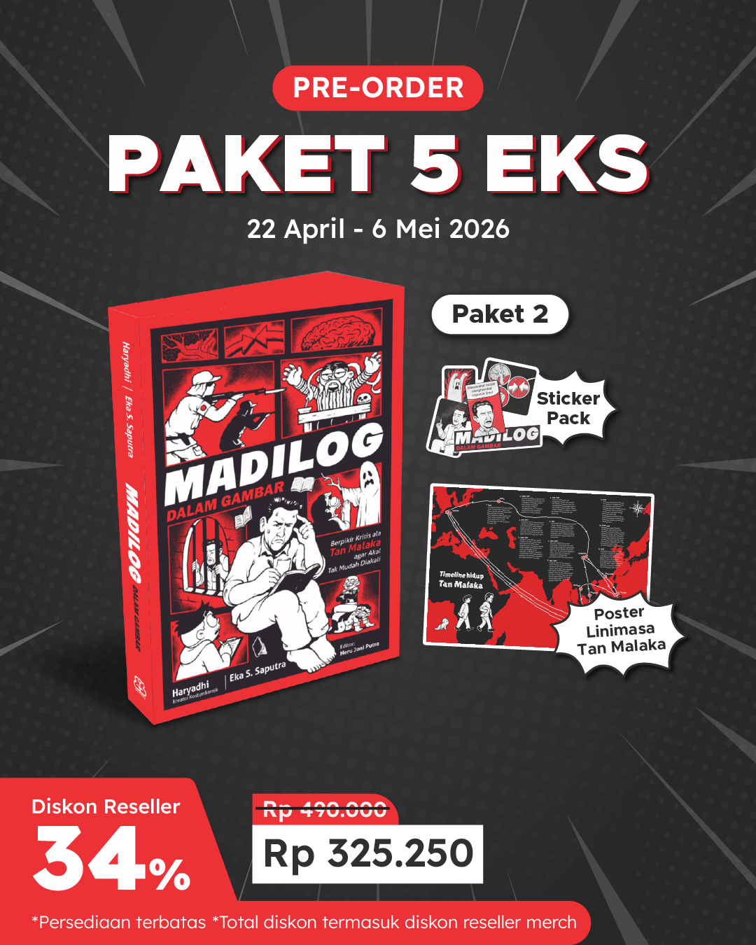 PAKET 5 EKS - PO MADILOG DALAM GAMBAR+POSTER+STICKER PACK BS-013
