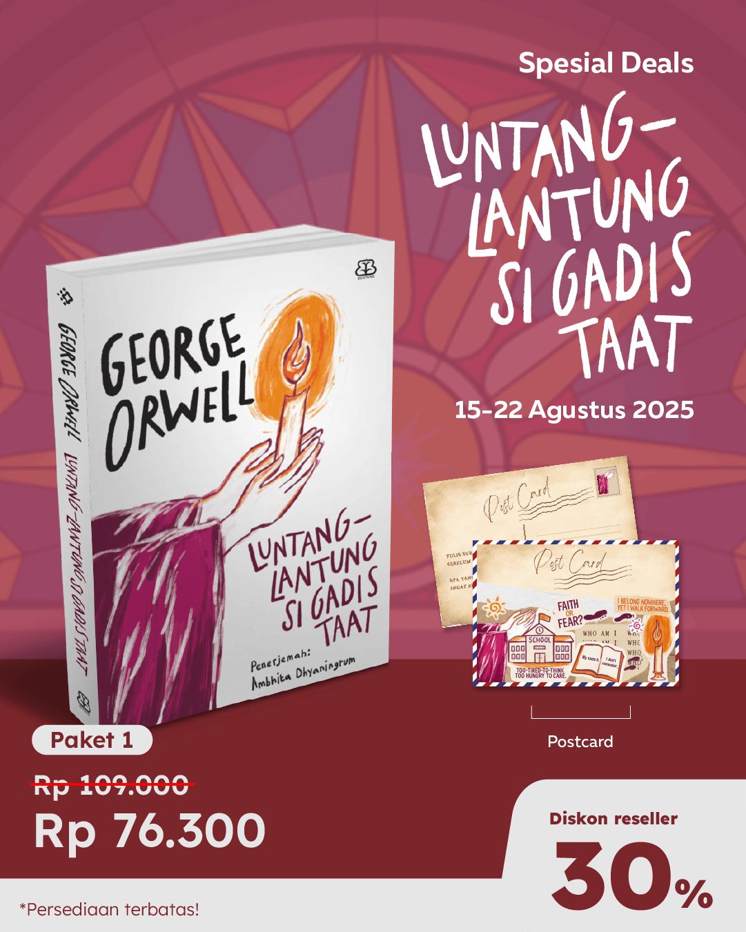 PAKET SATUAN - SO LUNTANG-LANTUNG SI GADIS TAAT+POST CARD BL-012