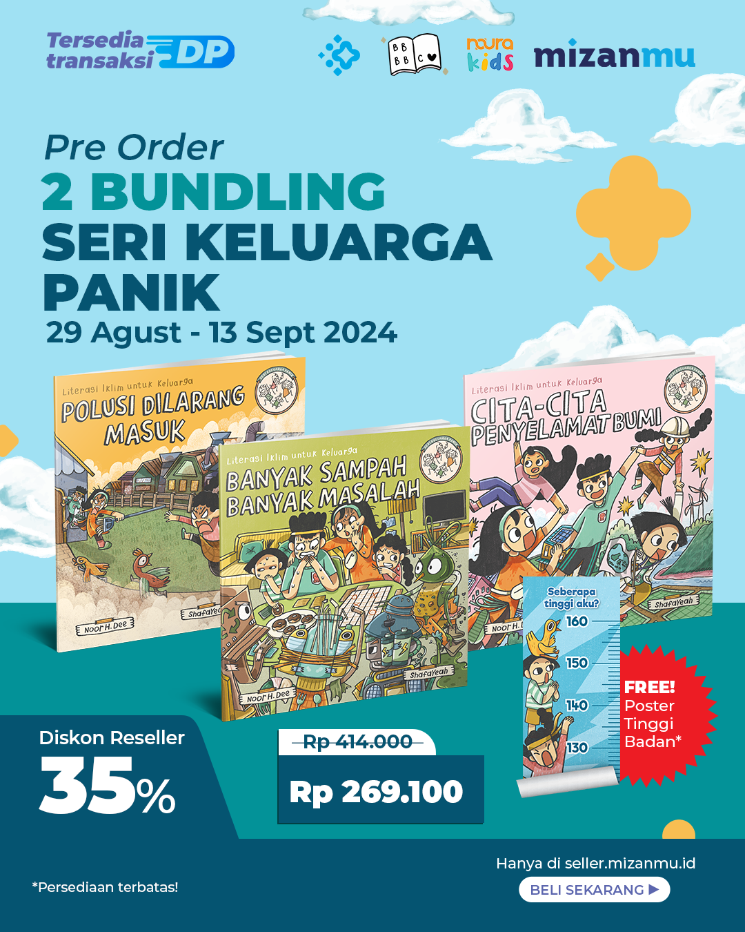 PAKET BUNDLING 2 SET - PO SERI KELUARGA PANIK 6 EKS BONUS 2 PCS POSTER TINGGI BADAN