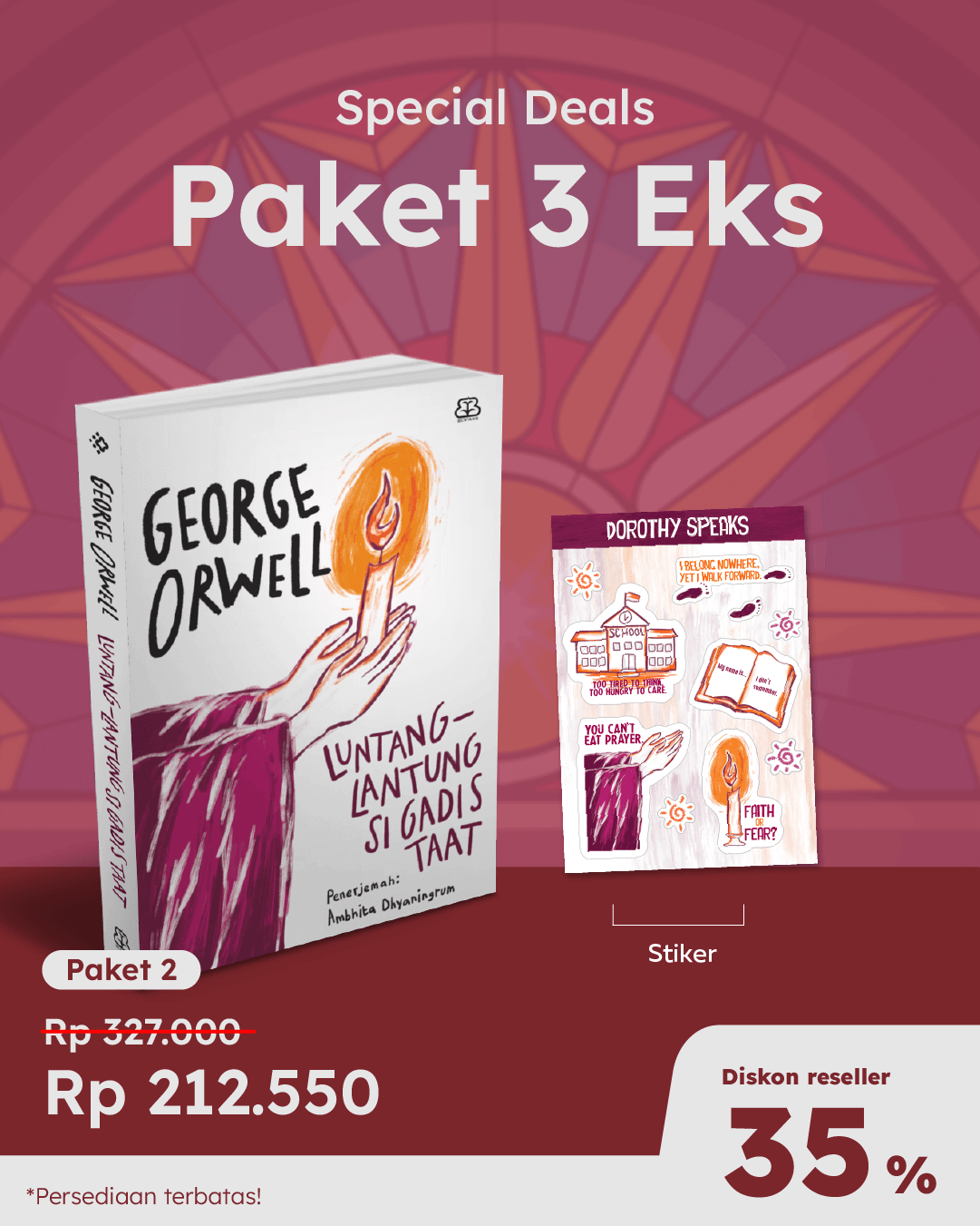 PAKET 3 EKS - SO LUNTANG-LANTUNG SI GADIS TAAT+STIKER BL-012