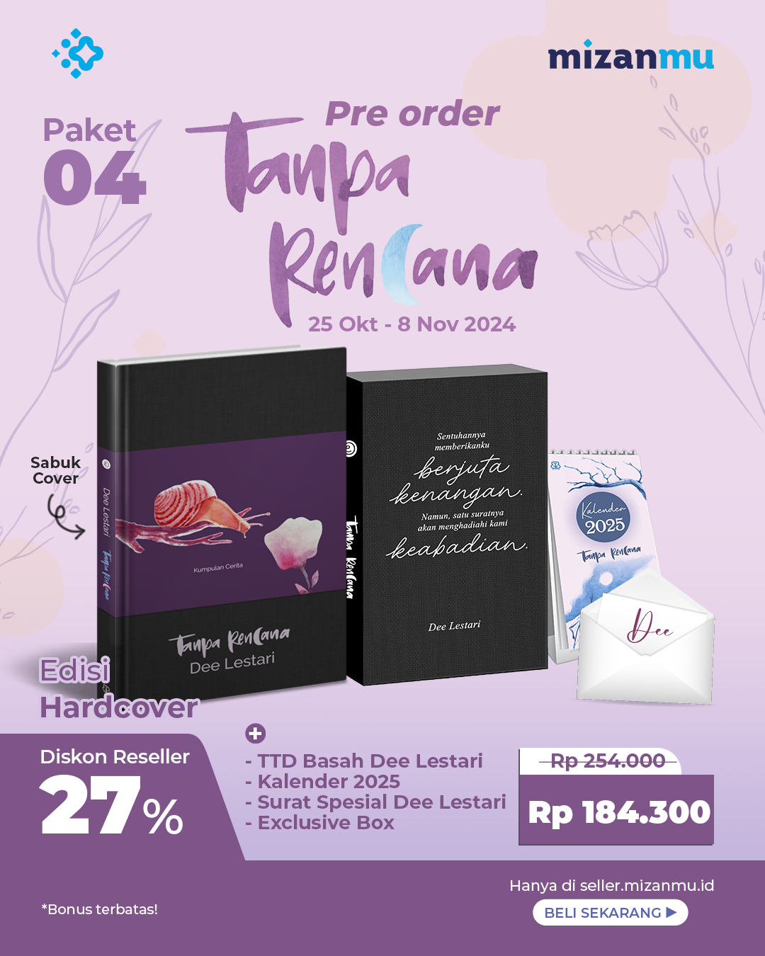 PAKET 4 - PO TANPA RENCANA (HC) BONUS TTD + BOX EXCLUSIVE + KALENDER DAN SURAT