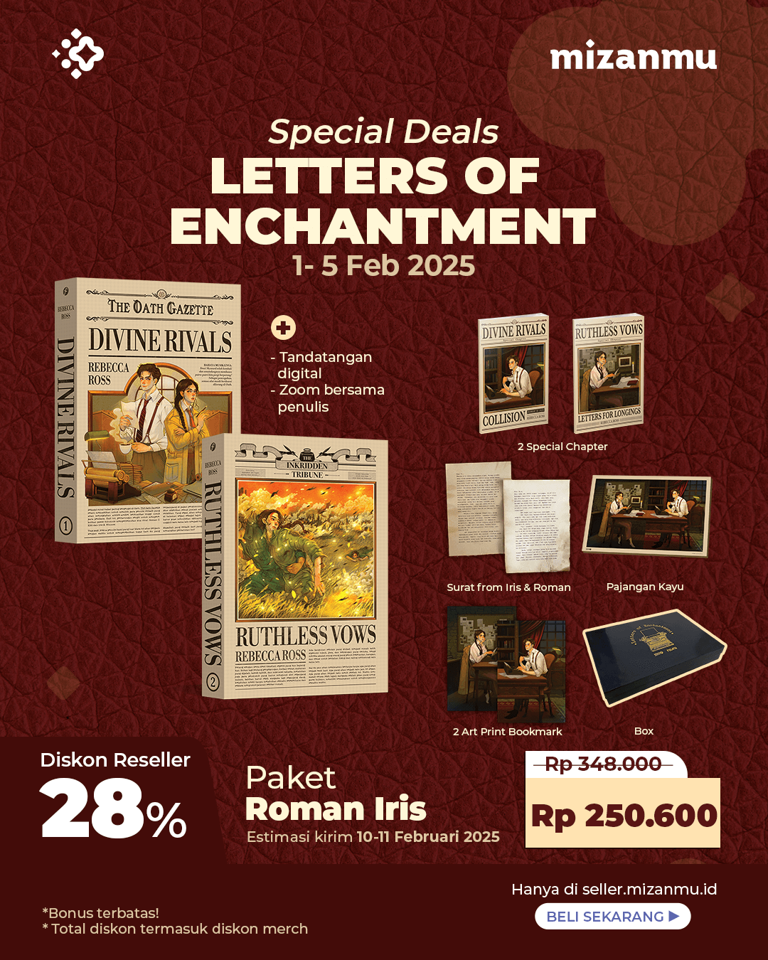 PAKET ROMAN IRIS - PO SERI LETTER OF ENCHANTMENT+MERCHANDISE SET