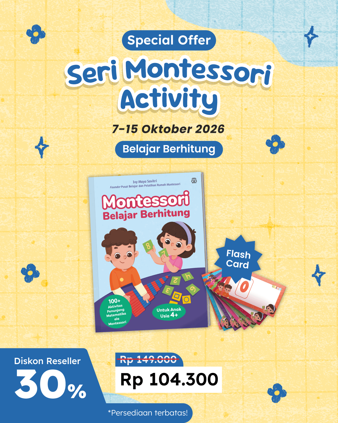 PAKET SATUAN BELAJAR BERHITUNG + FLASH CARD BELAJAR BERHITUNG