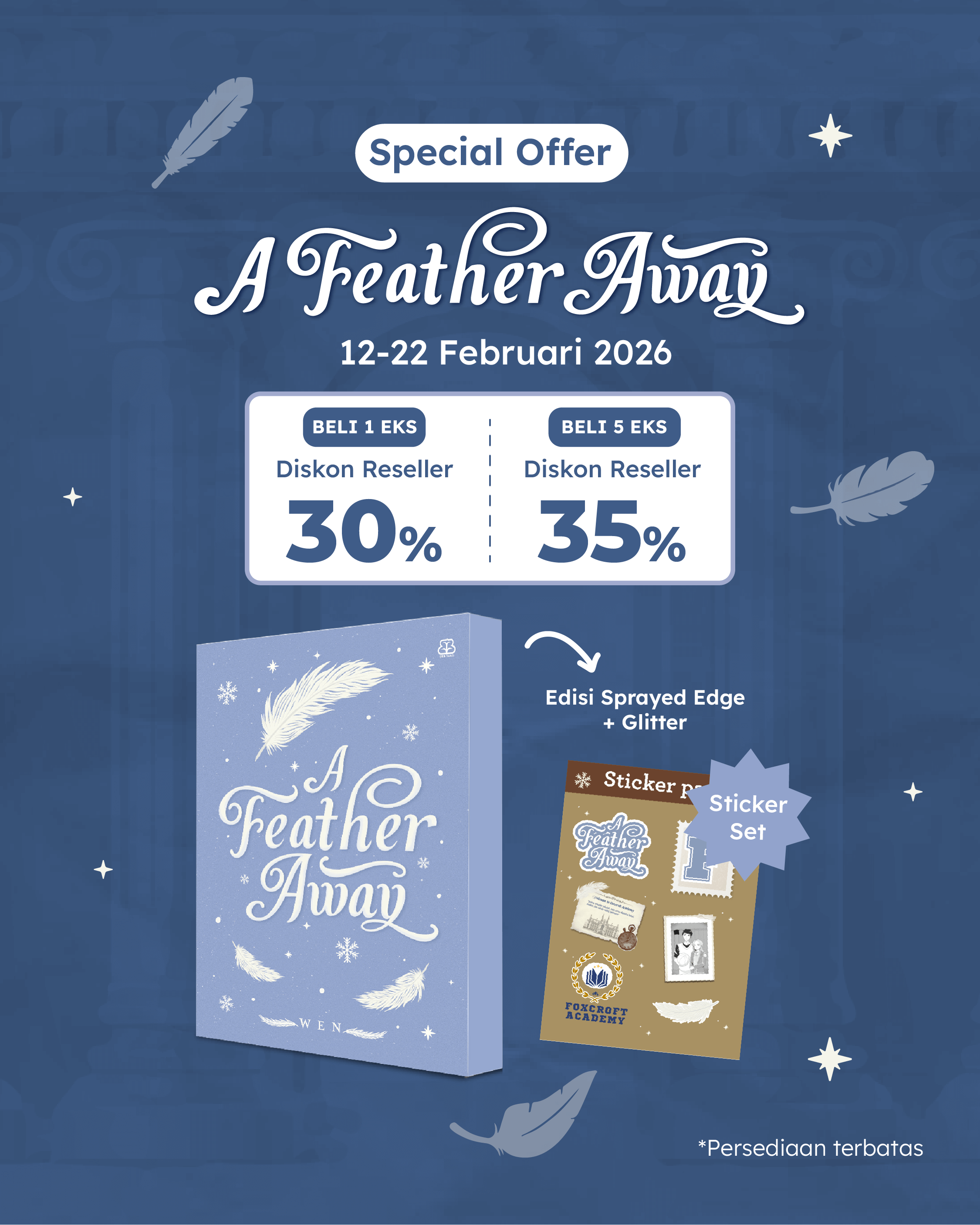 PAKET- SO A FEATHER AWAY+STICKER