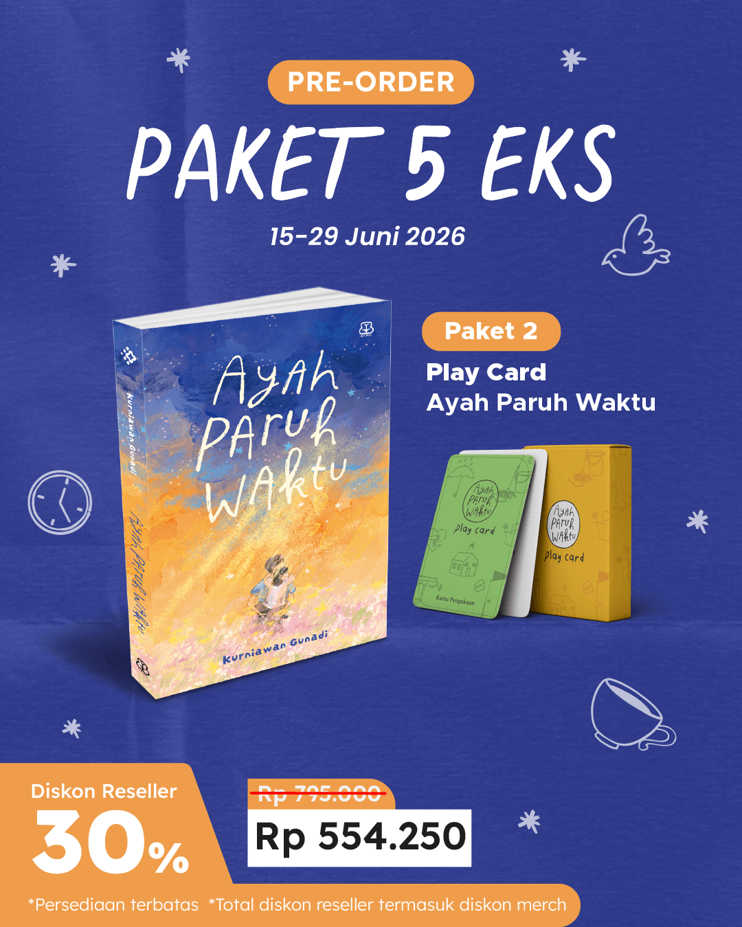 PAKET 5 EKS - PO AYAH PARUH WAKTU+PLAY CARD